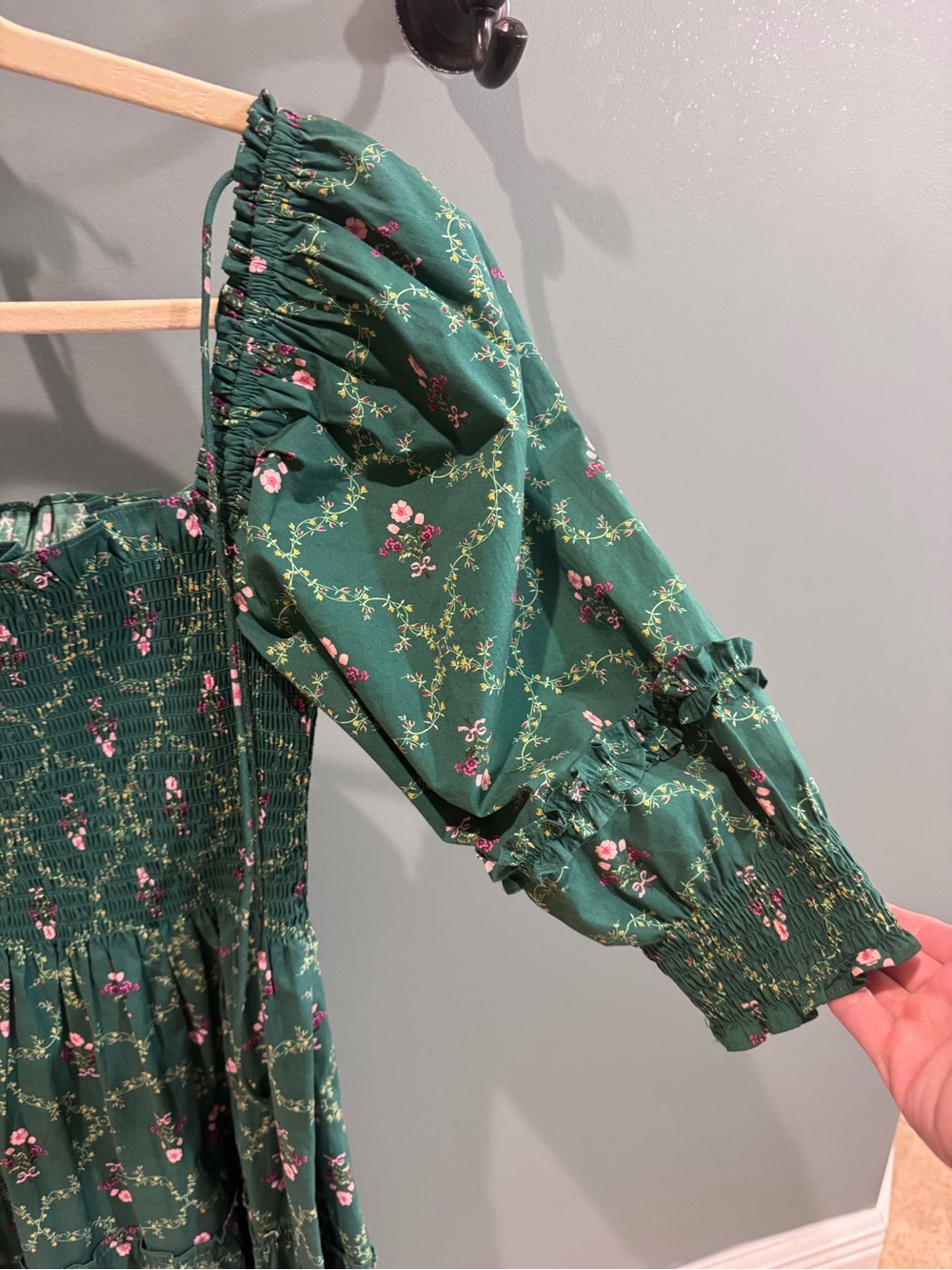 Hill House nap dress emerald trellis xs - Picture 4 of 4